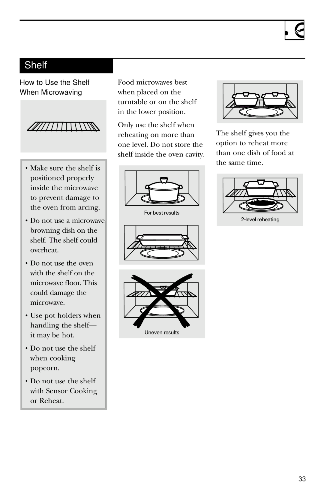 GE JVM1650, JVM1651 owner manual Shelf 