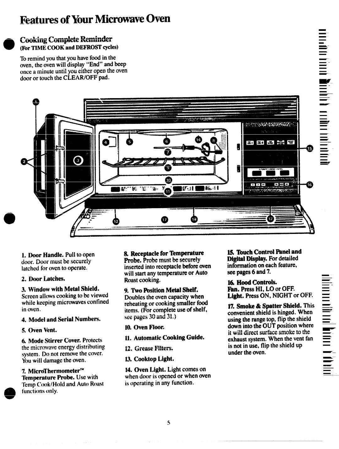 GE JVM172G manual FeaturesofYourMicrowaveOven, CookingCompleteReminder 