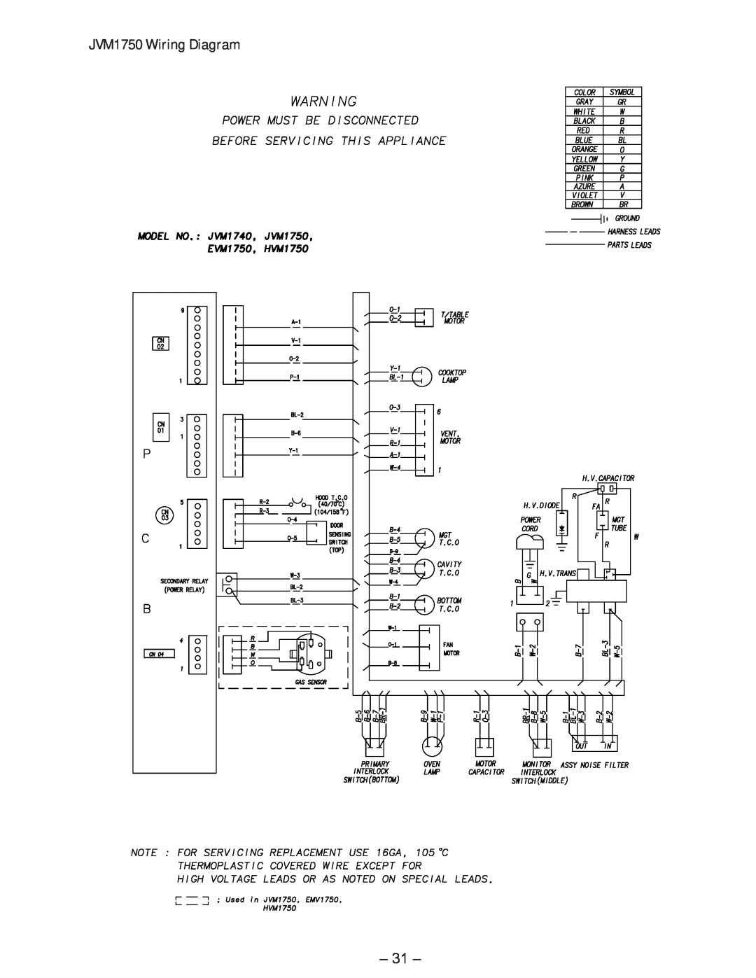 GE manual JVM1750 Wiring Diagram 