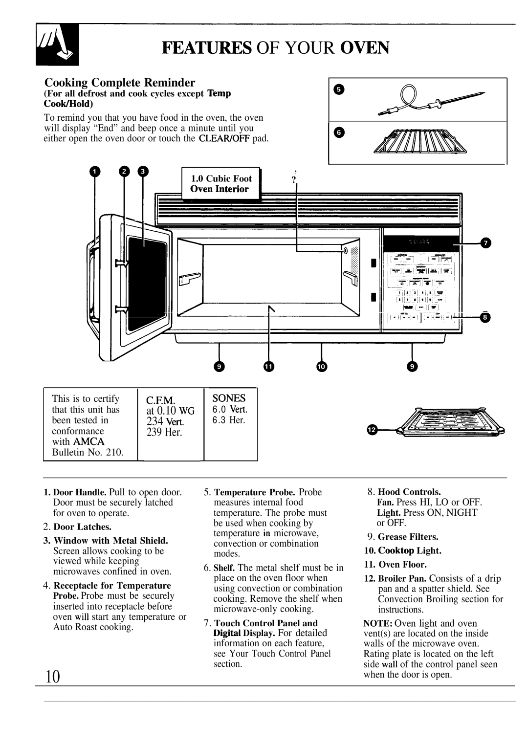 GE JVM190K, JVM193K ~ATUWS of Your OWN, Cooking Complete Reminder, Fan. Press HI, LO or OFF. Light. Press ON, Night or OFF 