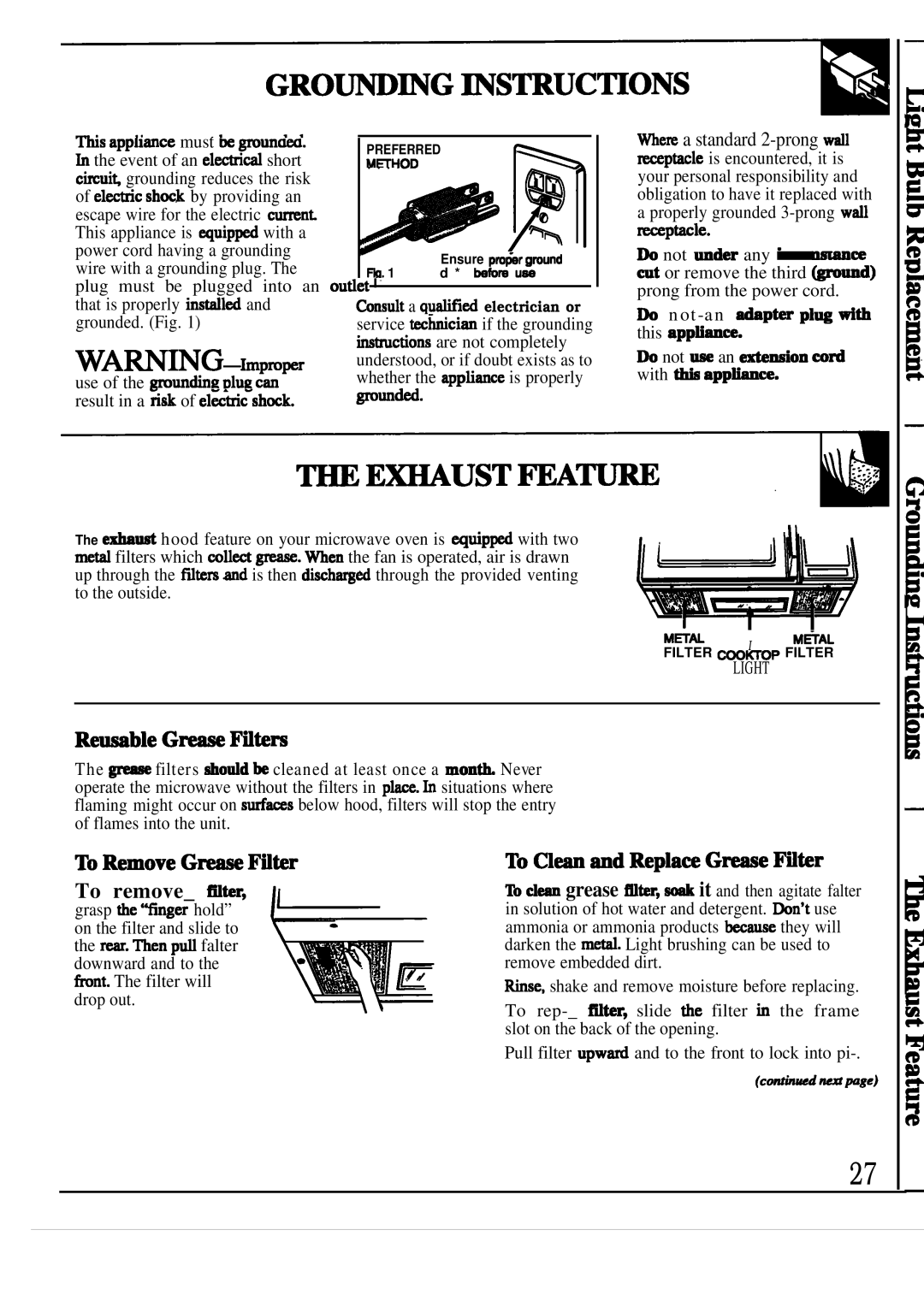 GE JVM239 warranty GROW~G mSTRUC~ONS, To remove titer, Not-an adap= pl~ tith this apphance 