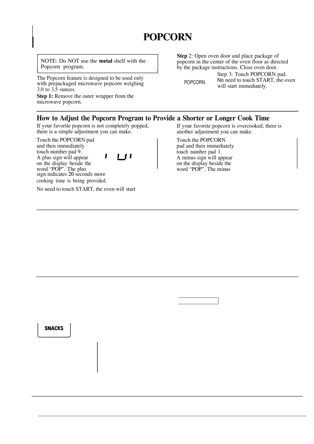 GE 49-8391, JVM240BL, JVM241WL, 164 D2588P191 PoPcom, How to Use the Snacks Feature Snacks Codes 1 to, Tire-. ,.5~ 