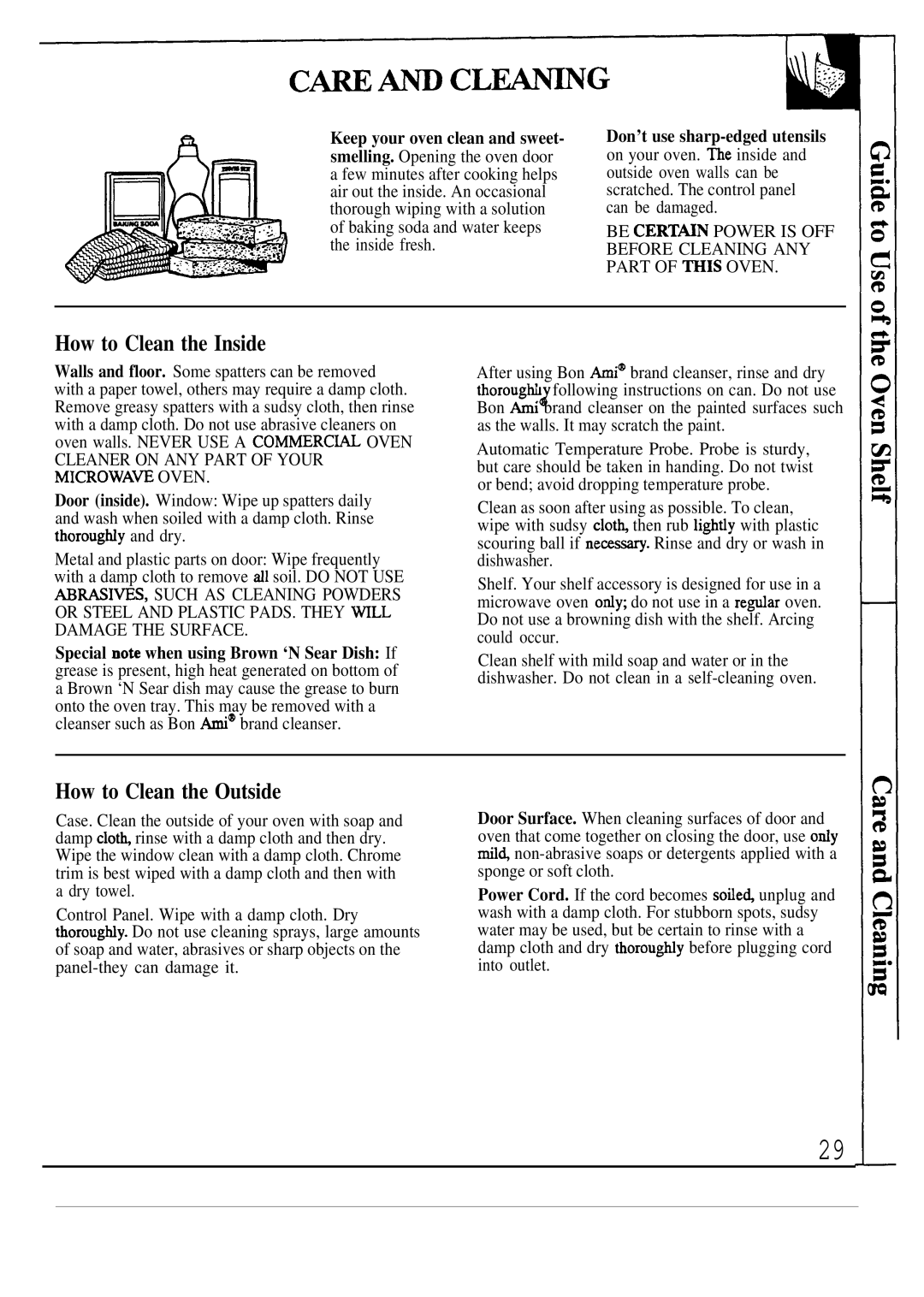 GE JVM240, JVM241 warranty How to Clean the Inside, How to Clean the Outside 