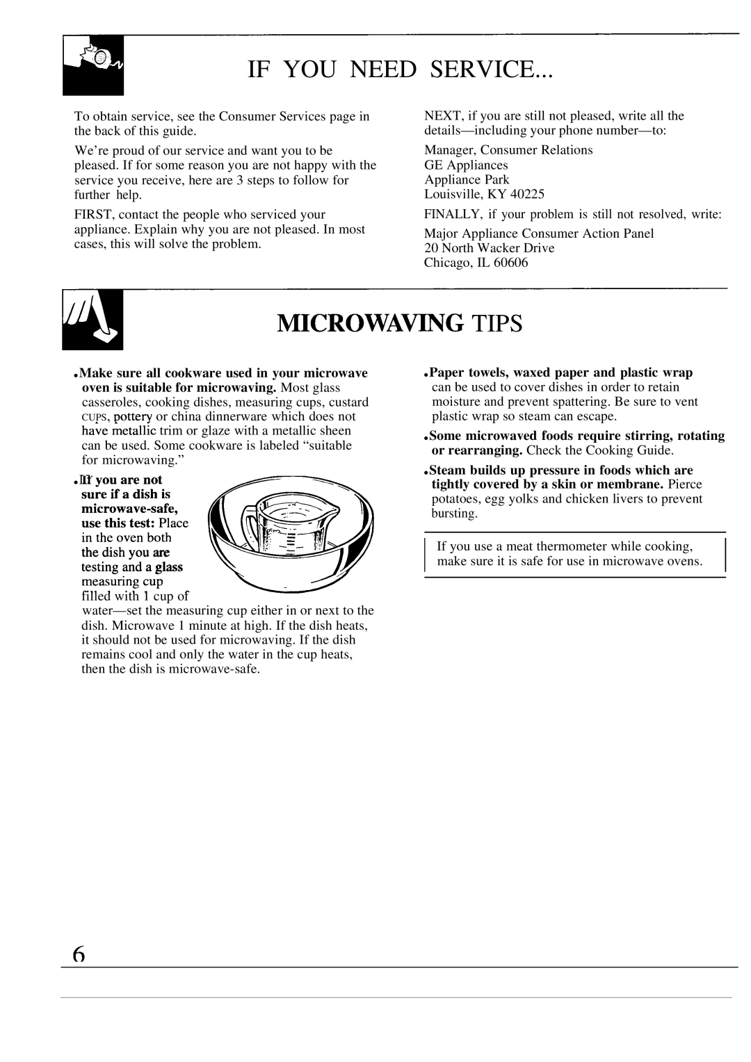 GE JVM260BV, JVM260AV, JVM260WV, 49-8623, 164D2966P143 warranty If YOU Need Service, MICROWA~G Tips, If you are not 