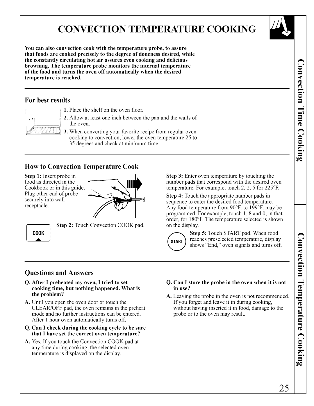 GE JVM290 manual Convection Temperature Cooking, For, Best, How to Convection Temperature Cook 