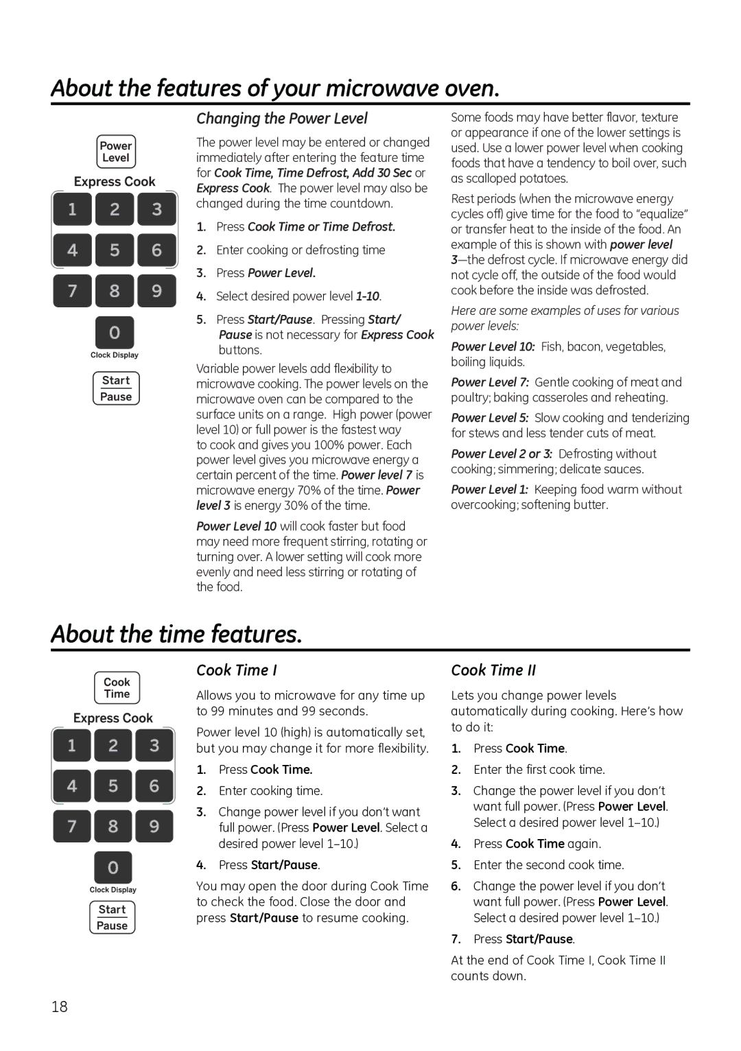 GE JVM3150, JNM3151 owner manual About the features of your microwave oven, Changing the Power Level 