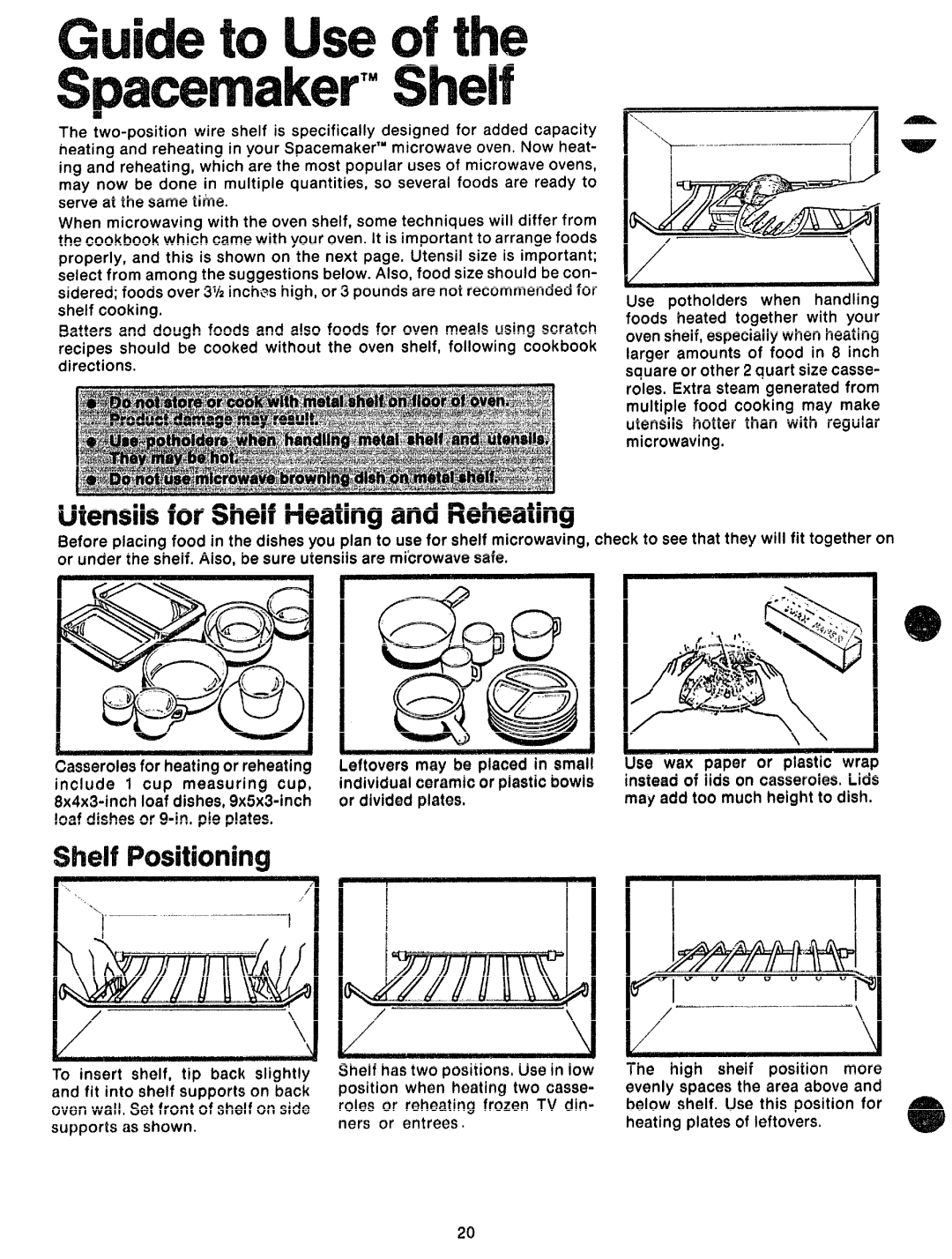 GE 49-4562, JVM59, JVIWW, 862A725P80 manual Wensilsfor ShelfItleatingand, ‘-1 