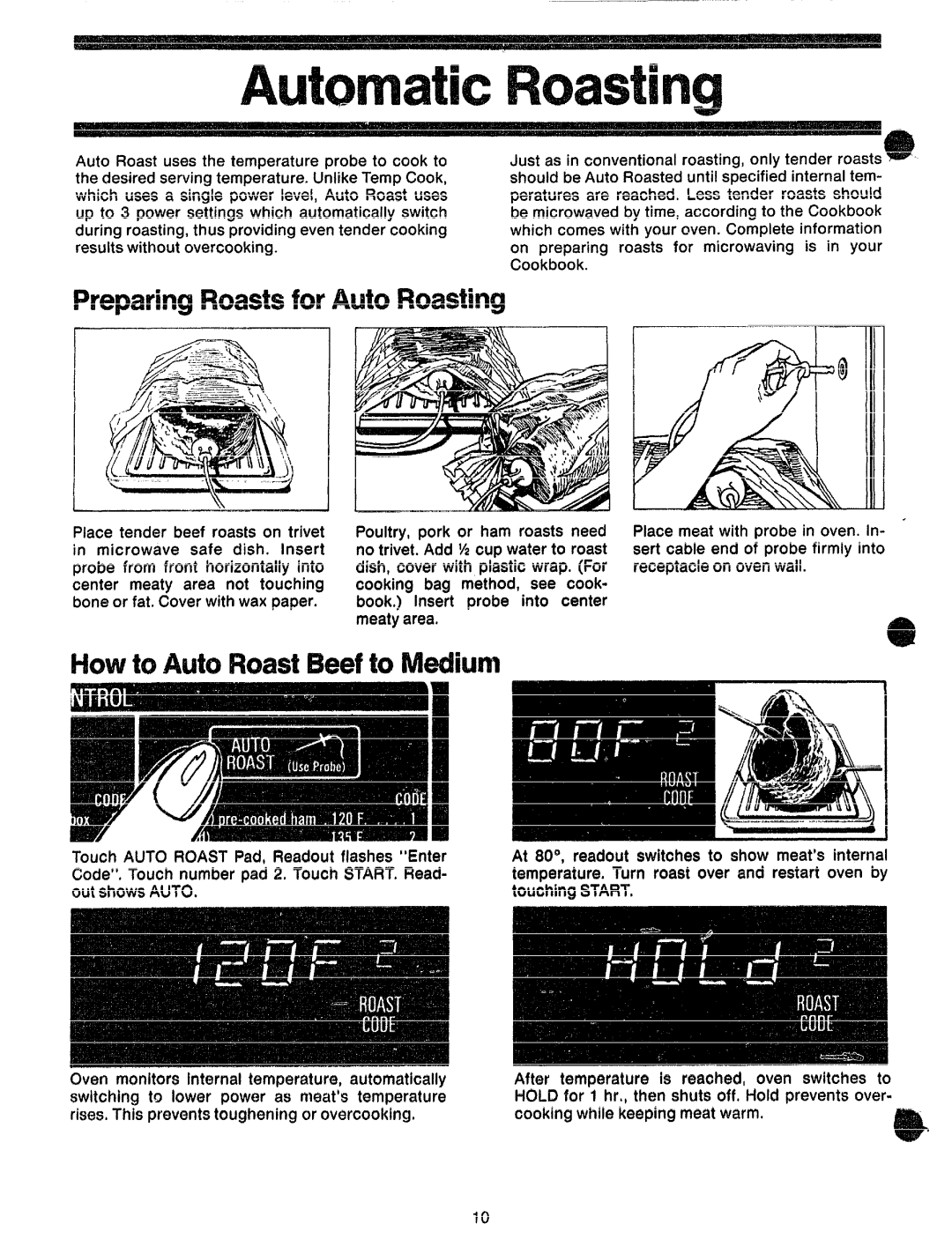 GE JVM60 manual RoastsforAuto, HowtoAuto Beefto 