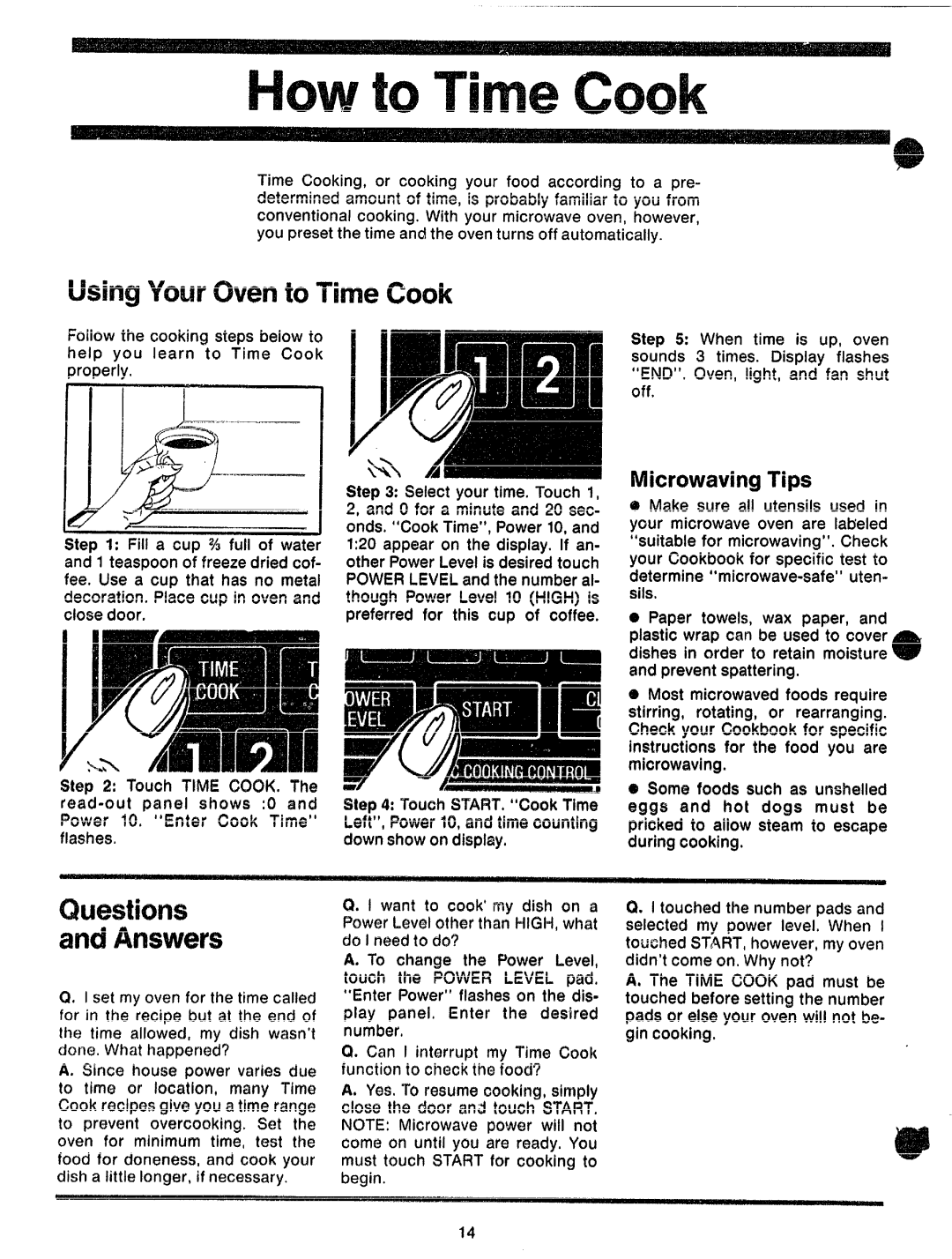 GE JVM60 manual UsingYourOventoTimeCook, IVlicmwavingTips 