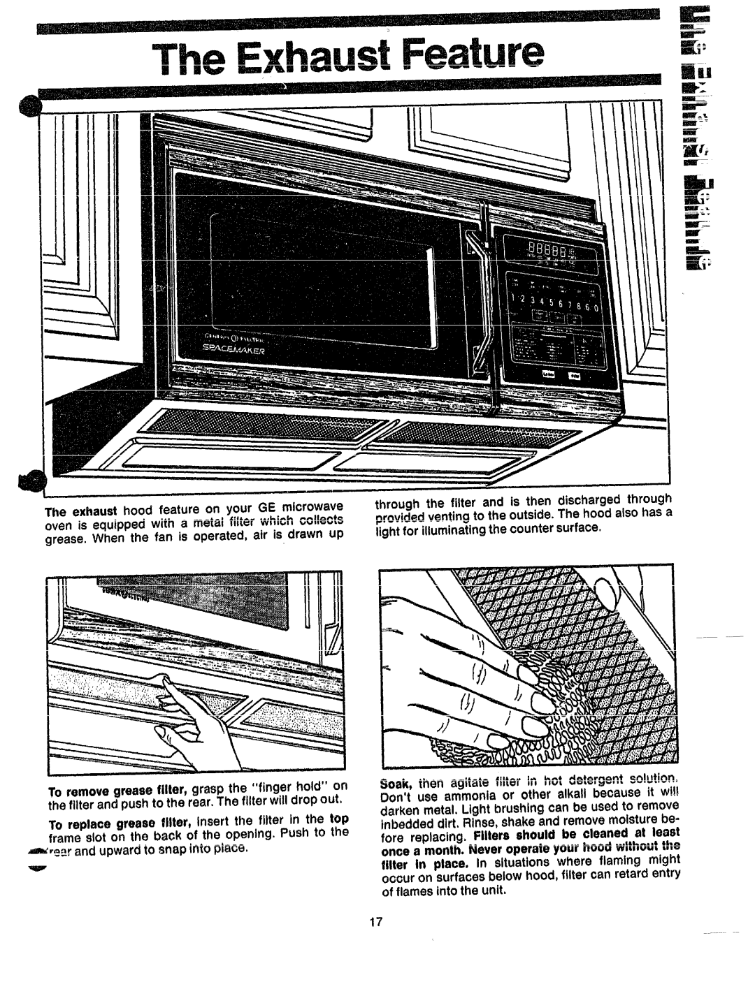 GE JVM60 manual Grease. When the fan is operated, air is drawn up 