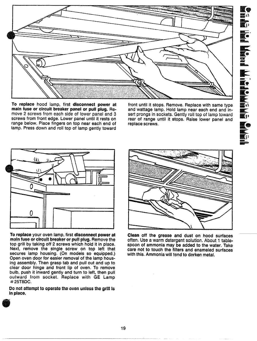 GE JVM60 manual Da not attemptto operatethe oventmlms the grill is nplace 