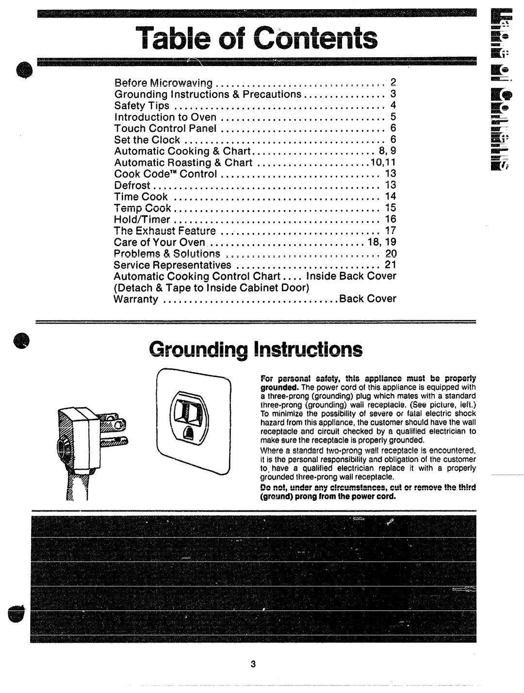 GE JVM60 manual For personalsafety,this appliancemust be properly 