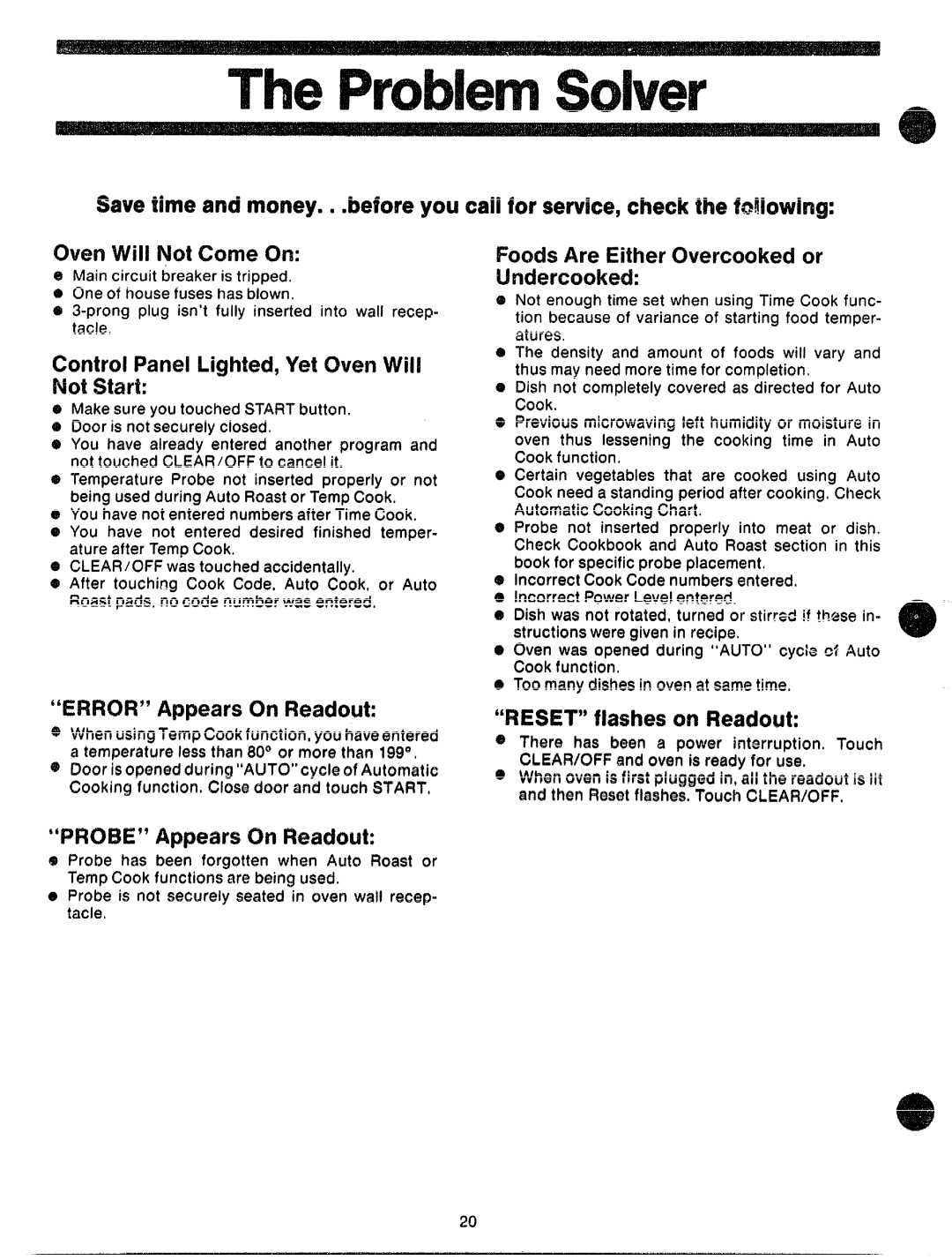 GE 49-4491, JVM70, 862A725P23 Control Pane! Lighted, Yet Oven Will Not start, Foods Are Either overcooked or LJncierccokect 