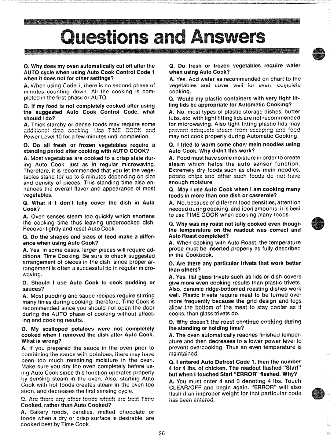 GE JVM72, 49-4560-1 manual Why does my oven automatically cut off after, Whywas my roastnotfullyrooked even though 