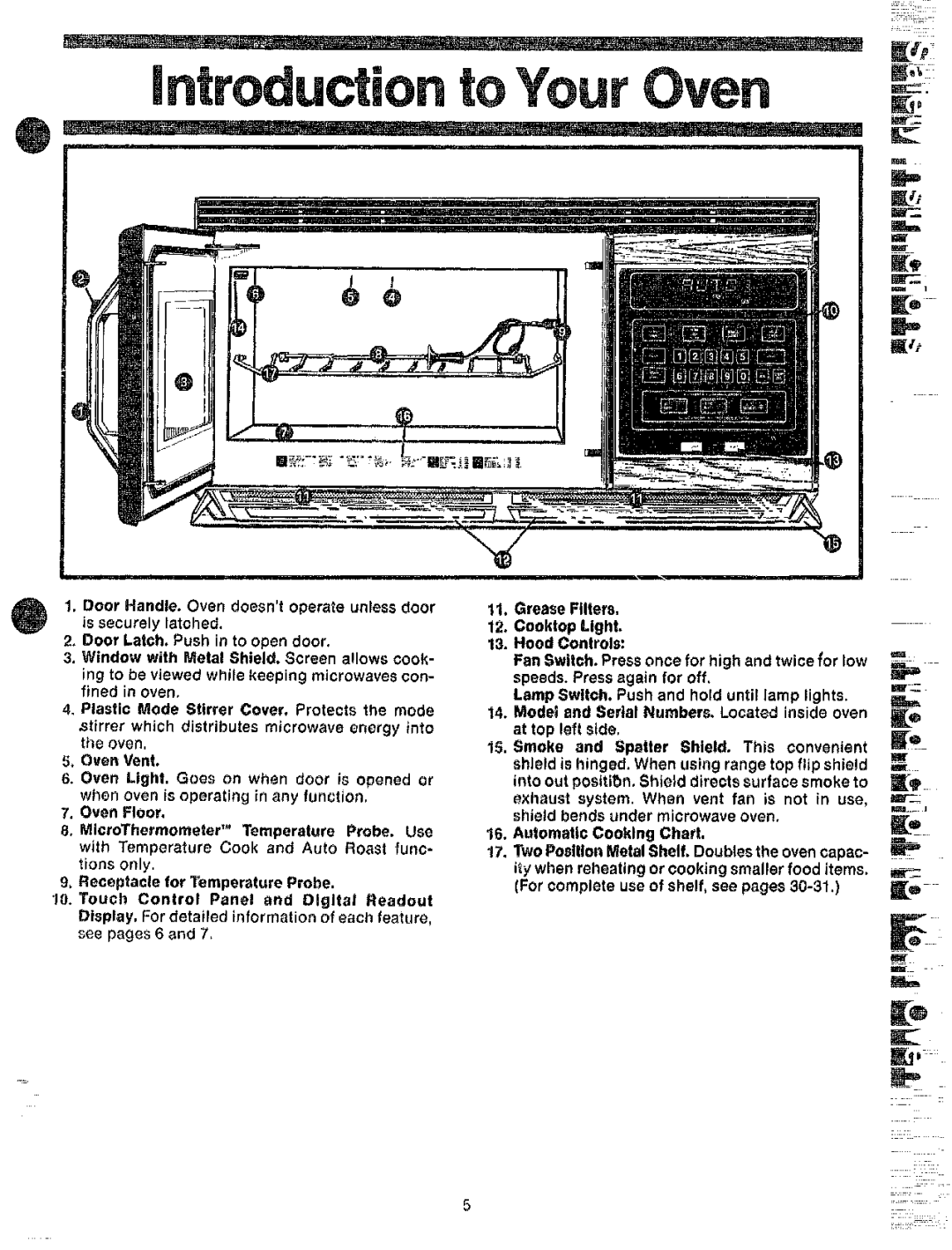 GE 49-4560-1, JVM72 manual Oven vents, ~e~eptac~efor TkNTlperatwwpr@e, Cooktup!Jght 13. i’kmdContlmkl, At top left shk 