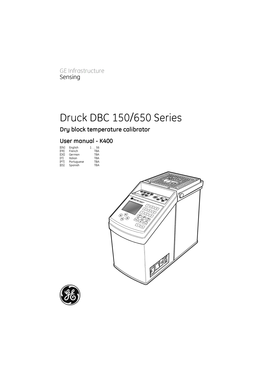 GE K400 user manual Druck DBC 150/650 Series 