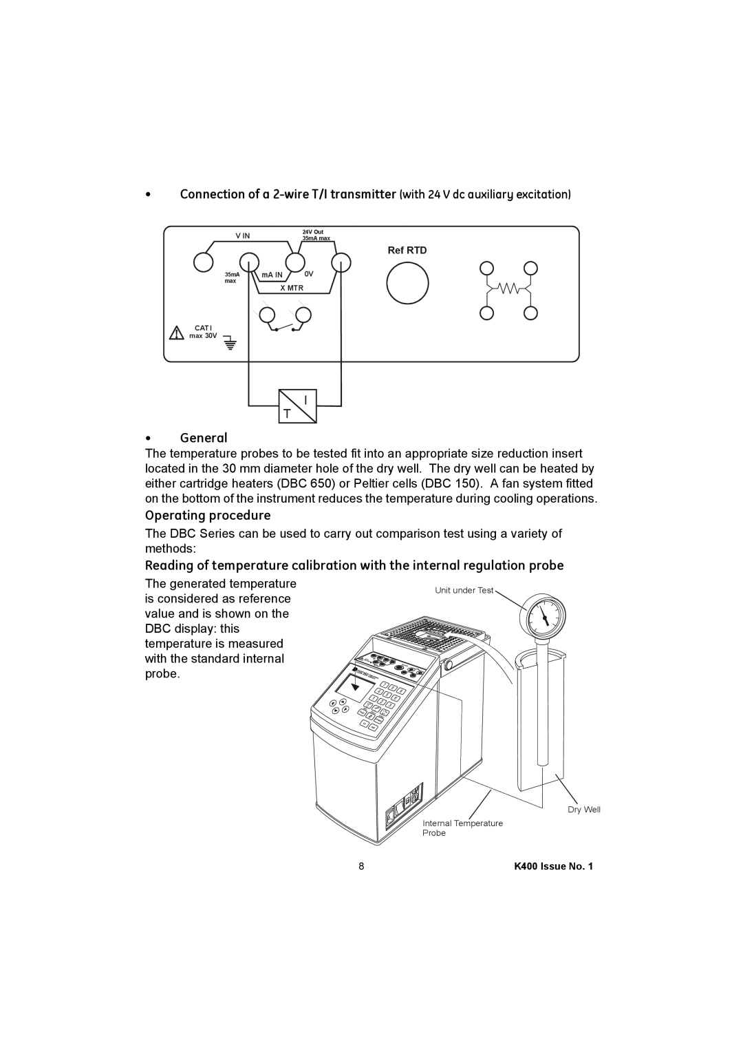 GE K400 user manual General, Operating procedure 