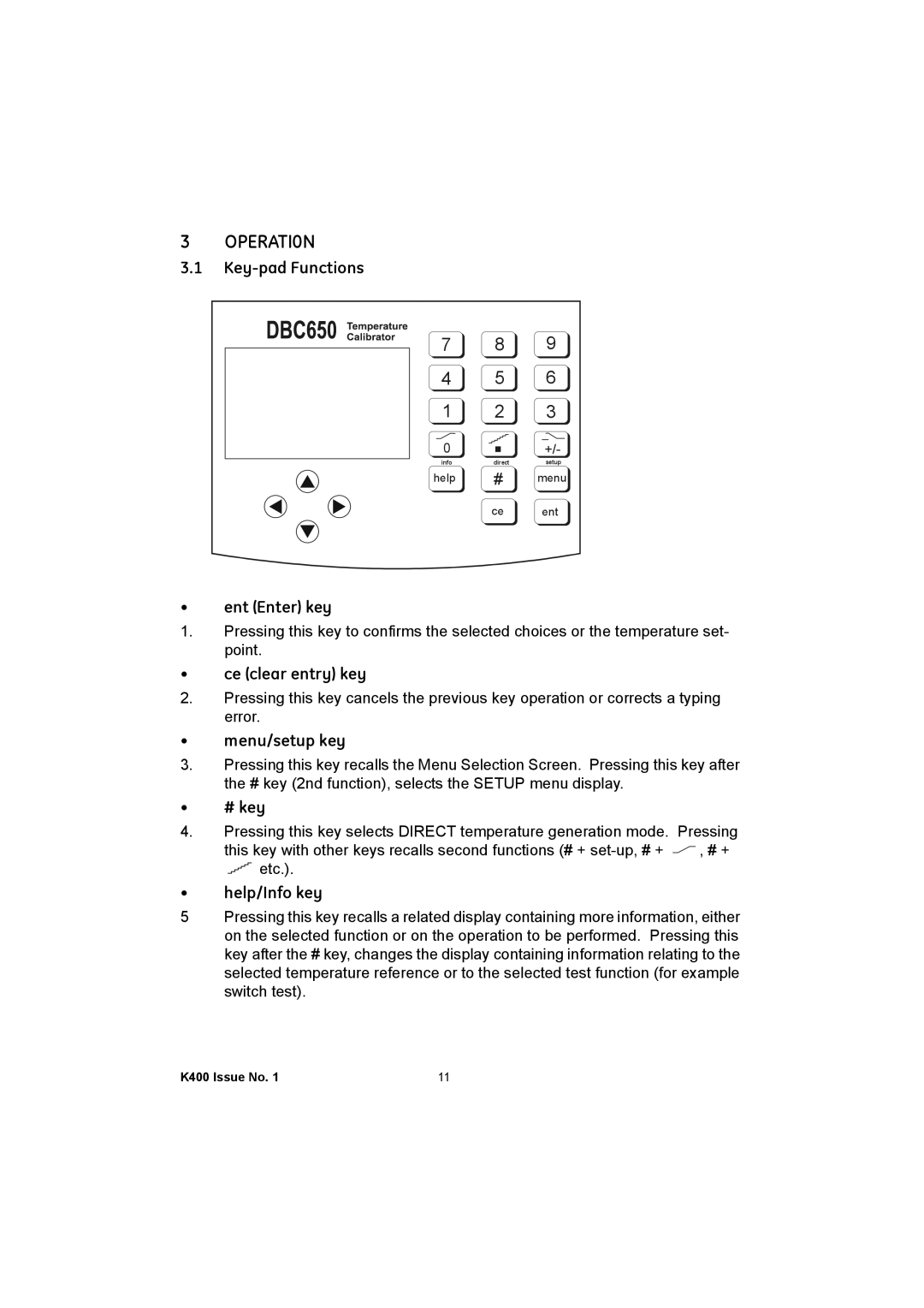 GE K400 user manual OPERATI0N 