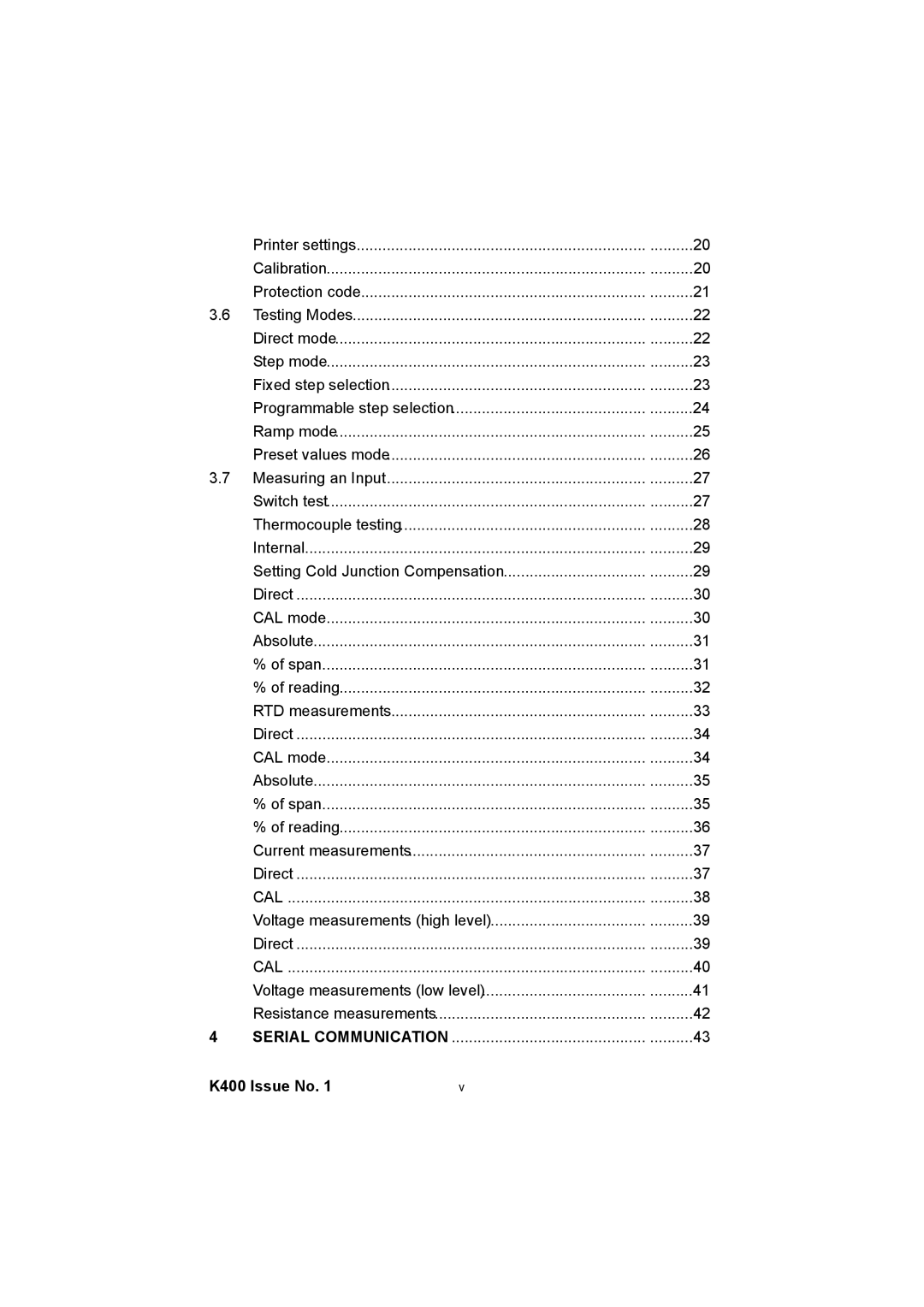 GE K400 user manual Cal 