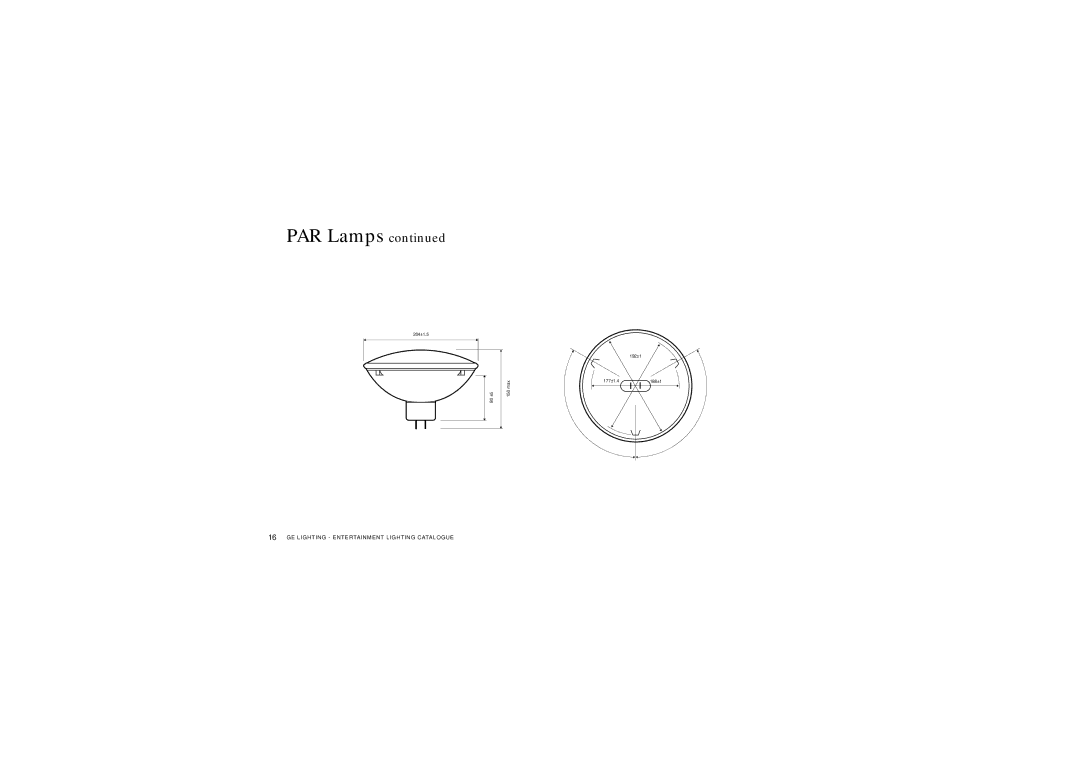 GE Lamps manual 204±1.5 150 max 192±1 177±1.4188±1 