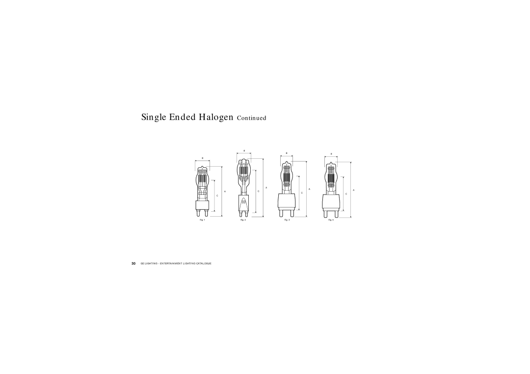 GE Lamps manual Single Ended Halogen 