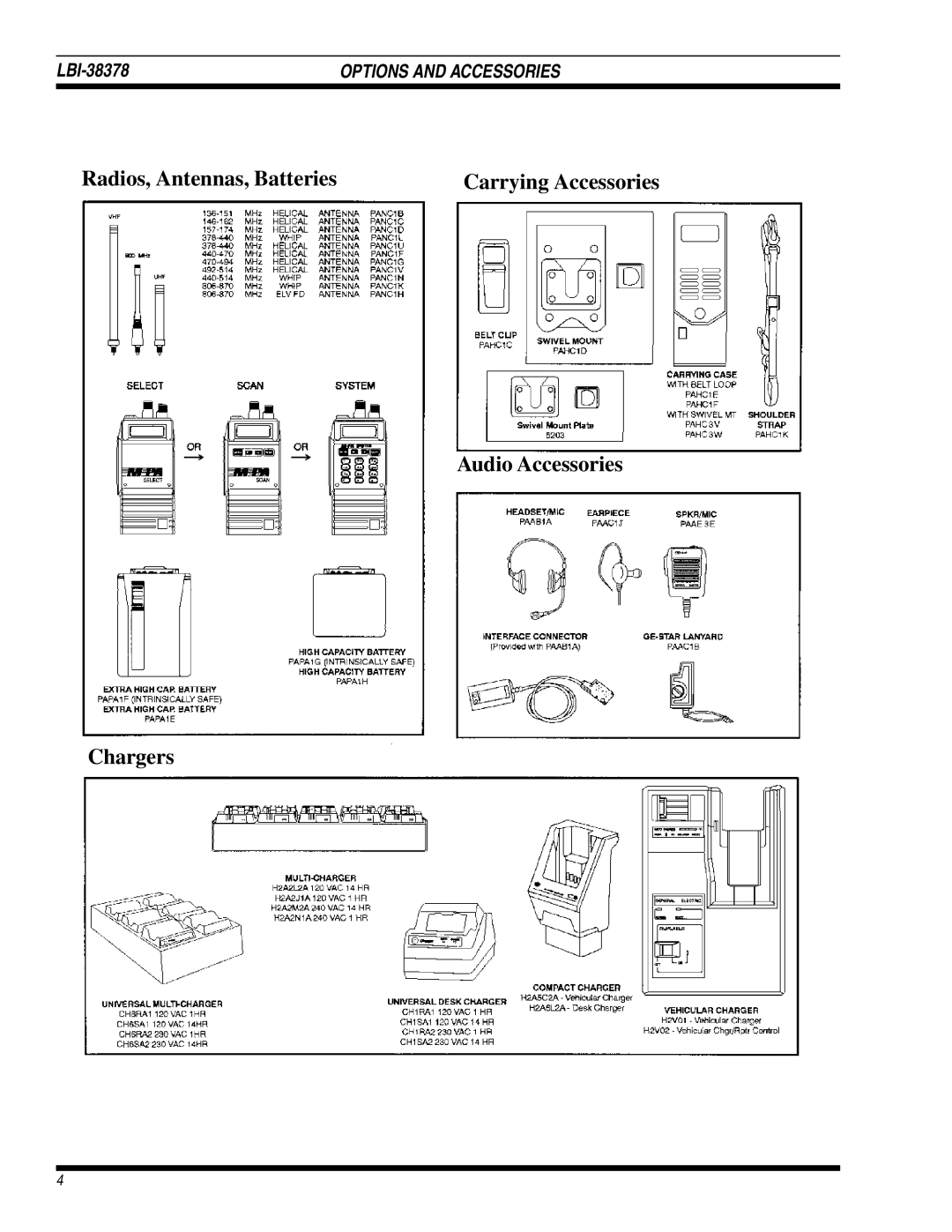 GE LBI-38378C manual Radios, Antennas, Batteries 