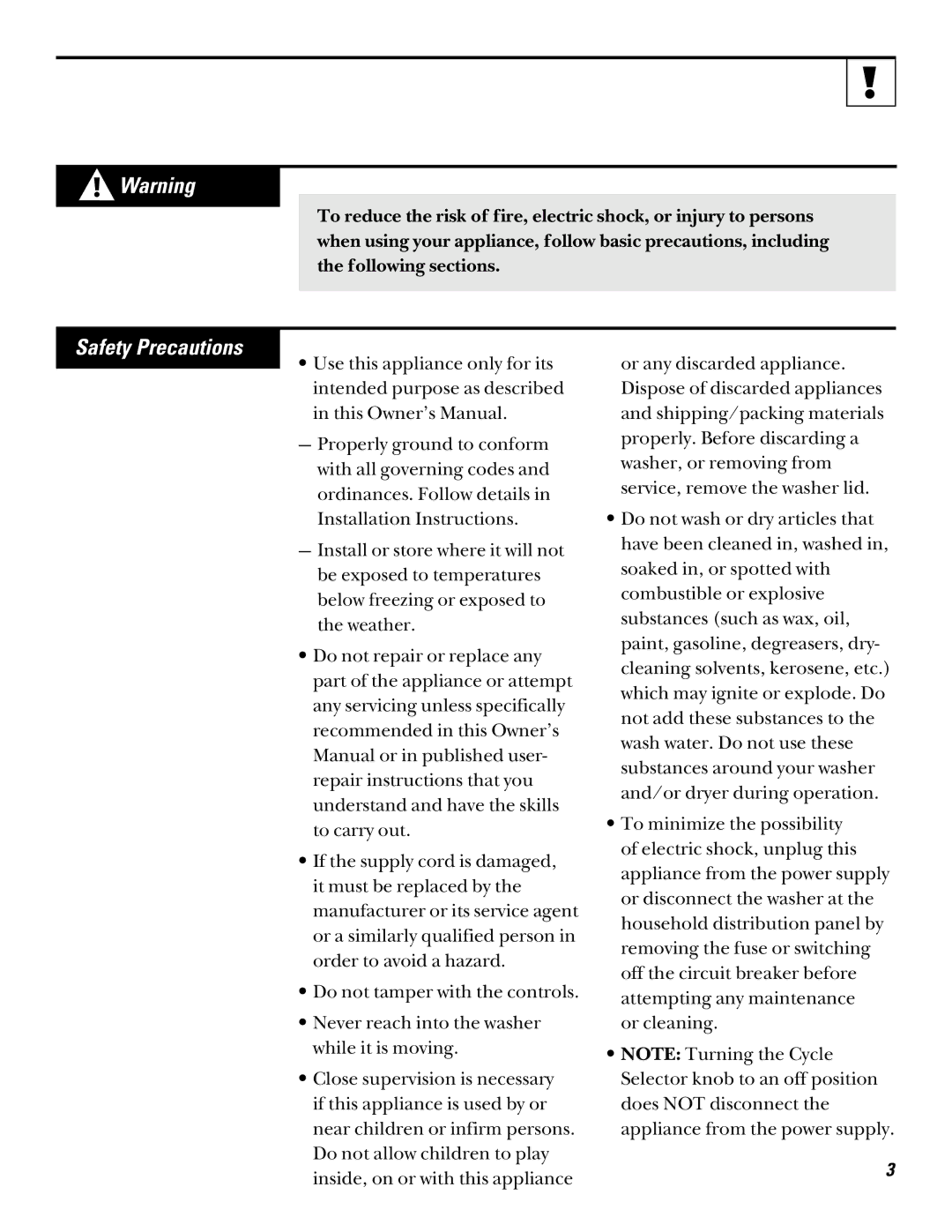 GE LISR310 operating instructions Safety Precautions 