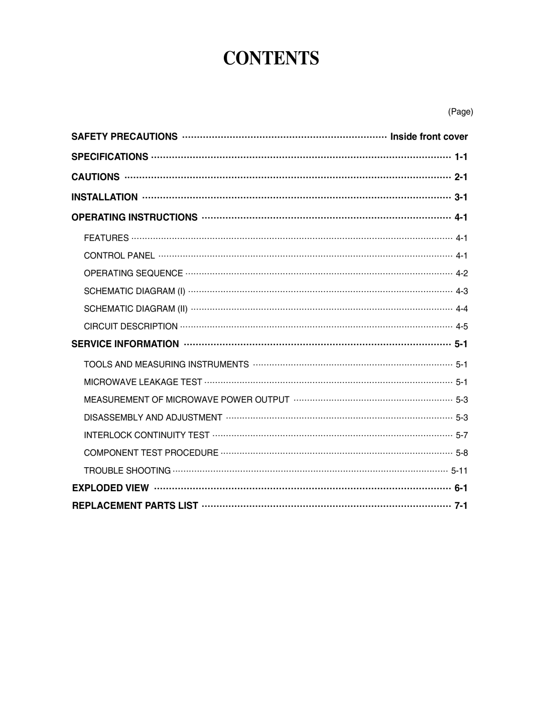 GE LMAB1240ST service manual Contents 