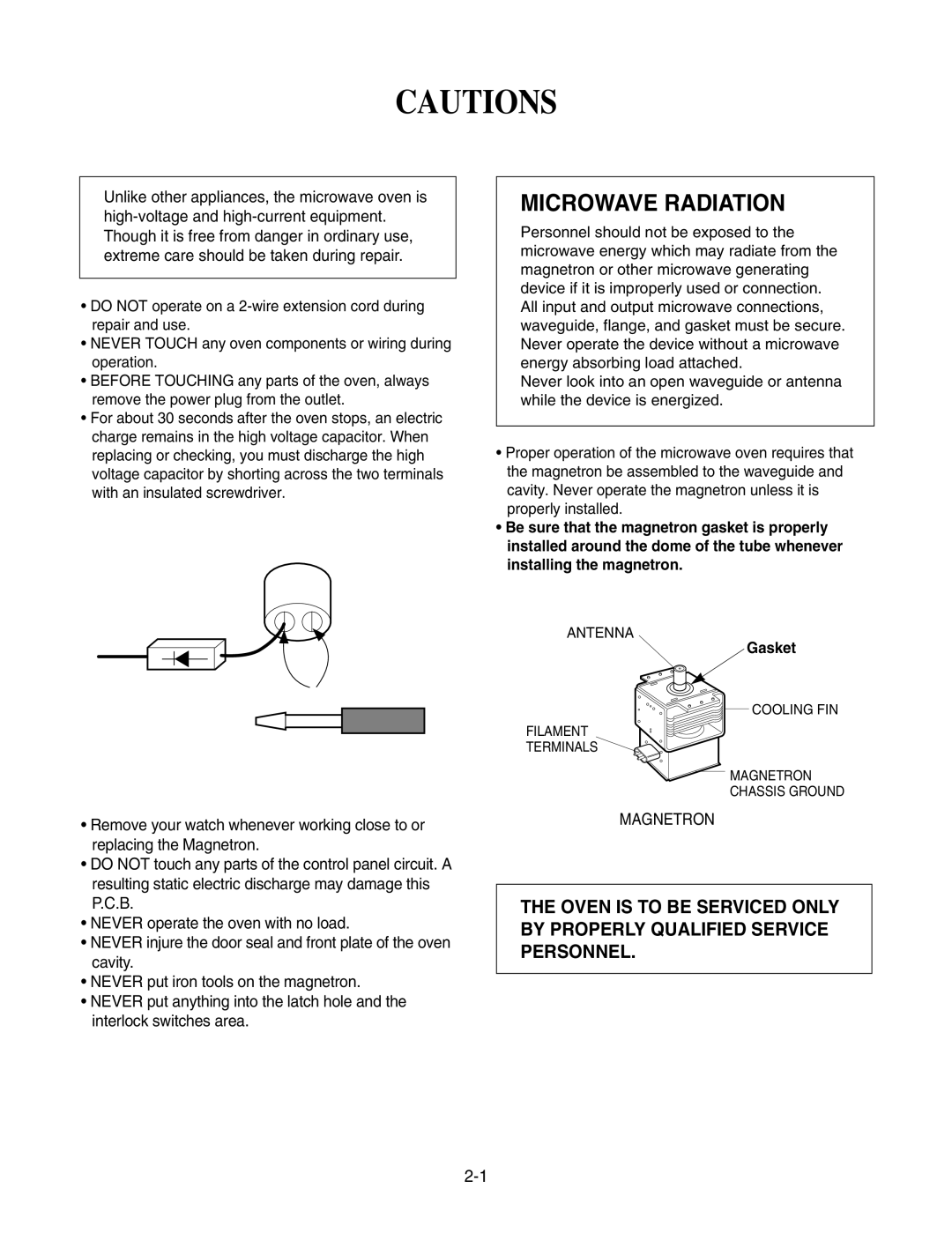 GE LMAB1240ST service manual Microwave Radiation, Antenna 