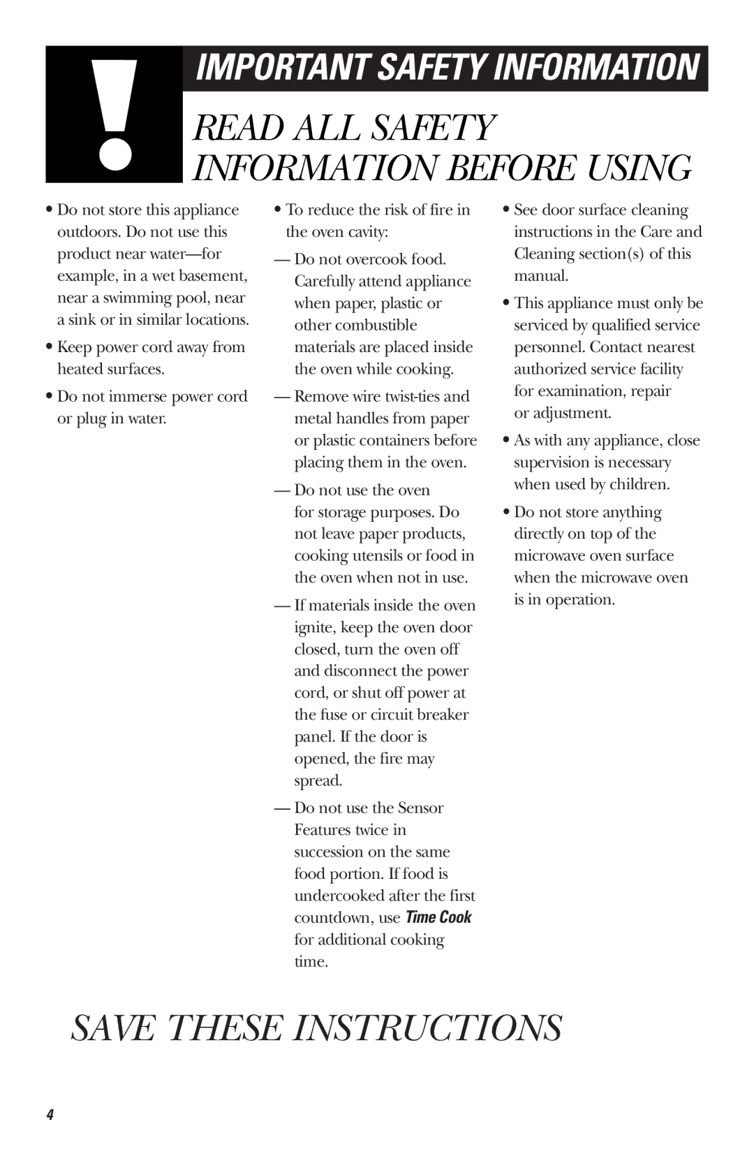 GE LVM1750, EVM1750, HVM1750, JVM1750 owner manual Important Safety Information 