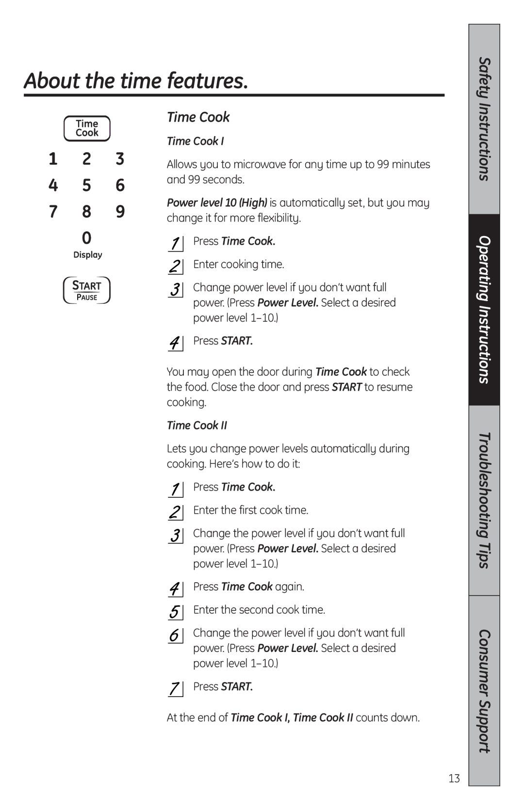 GE JES2051, MFL38268203 owner manual About the time features, Press Time Cook 