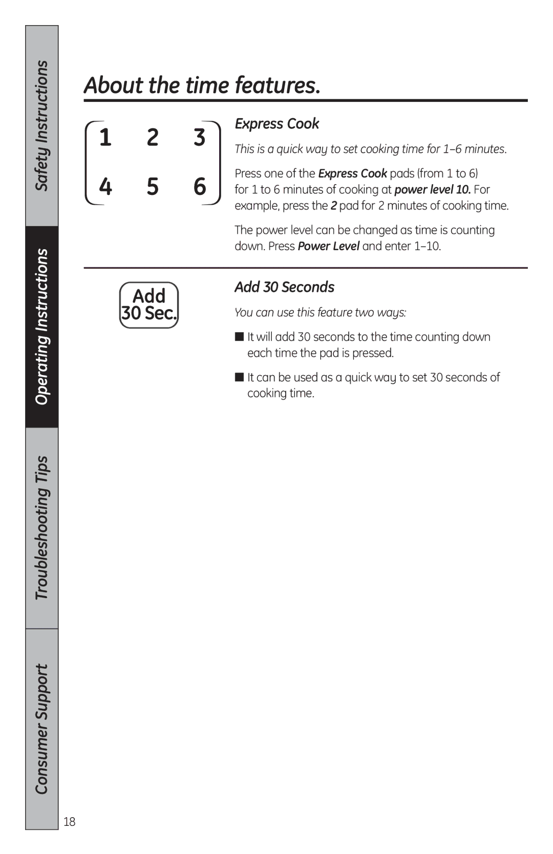 GE MFL38268203, JES2051 owner manual Express Cook, Add 30 Seconds 