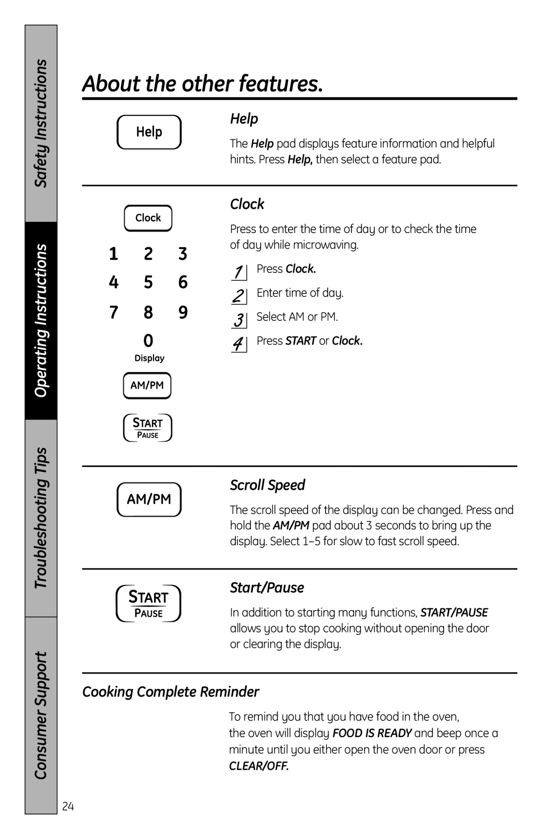 GE MFL38268203, JES2051 owner manual About the other features 