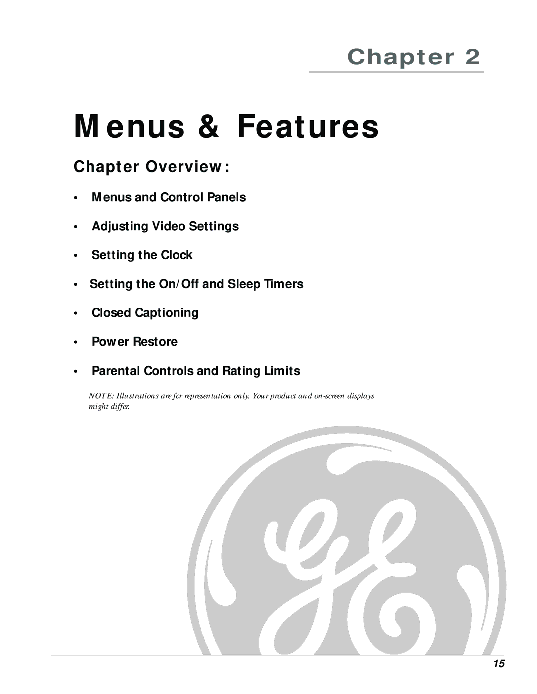 GE MG14200, MG20200 manual Menus & Features 