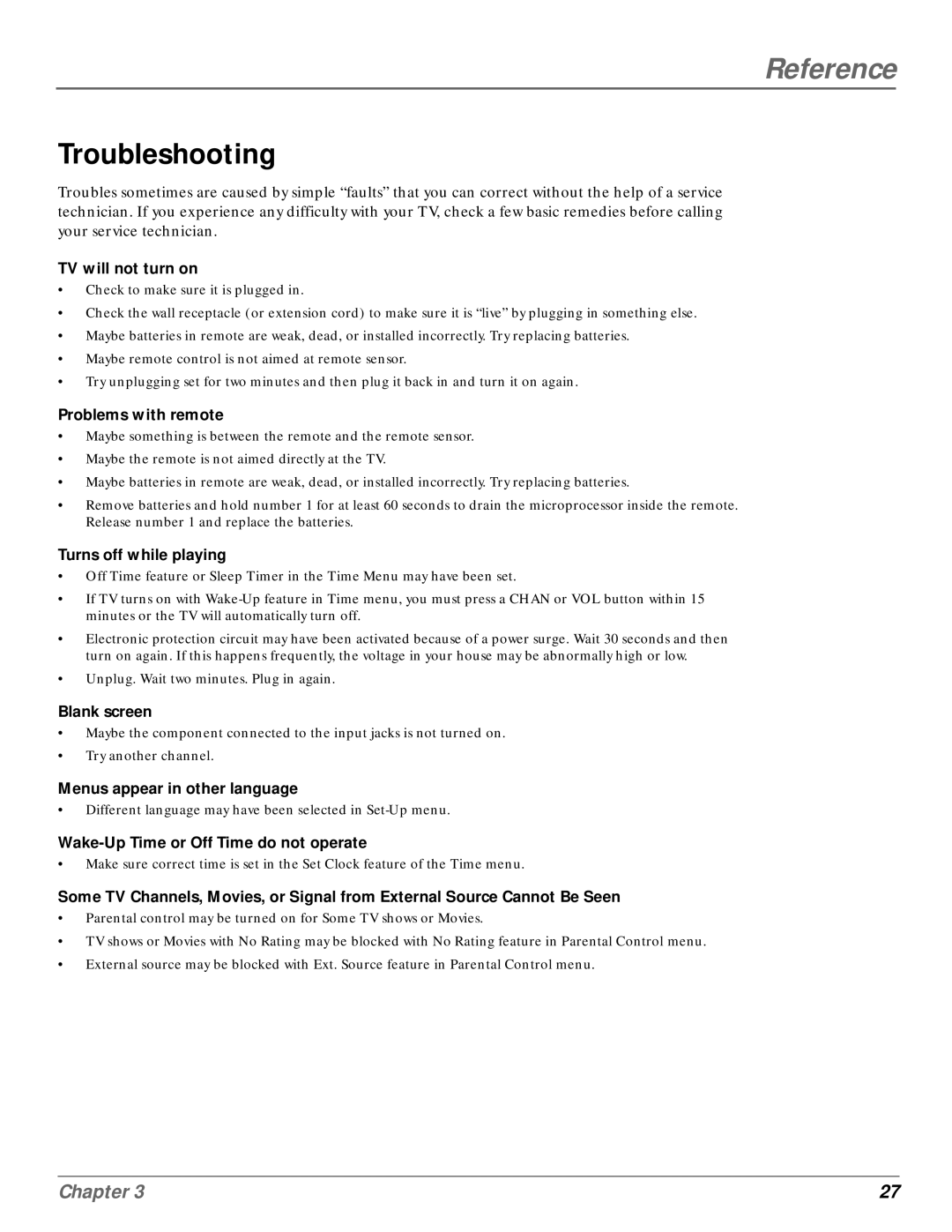 GE MG14200, MG20200 manual Reference, Troubleshooting 