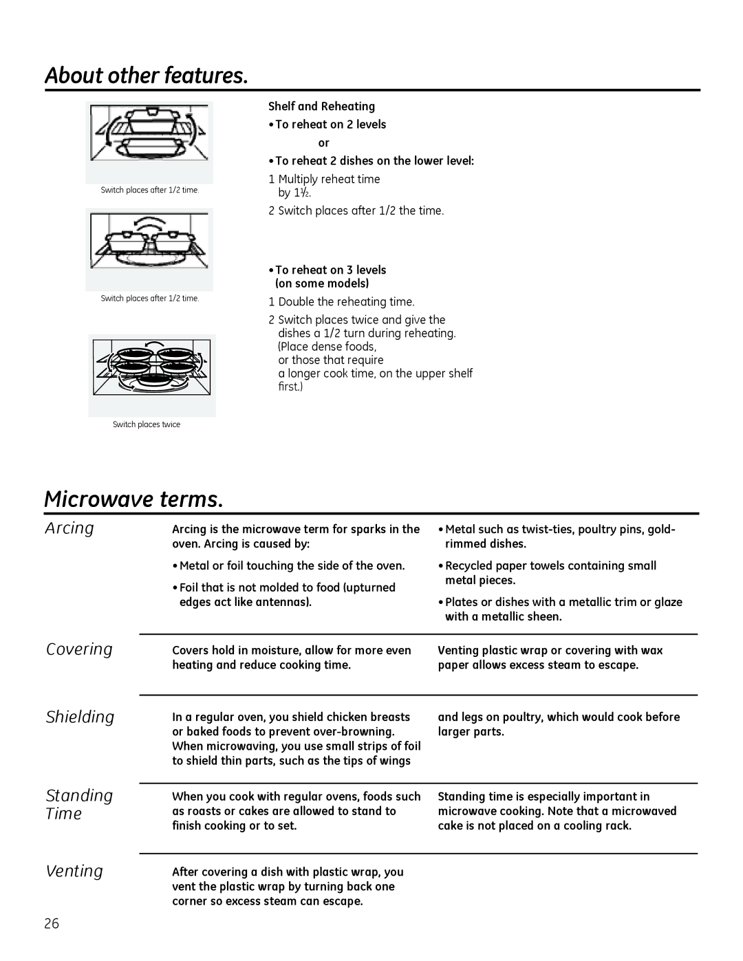 GE Microwave Oven owner manual Microwave terms 