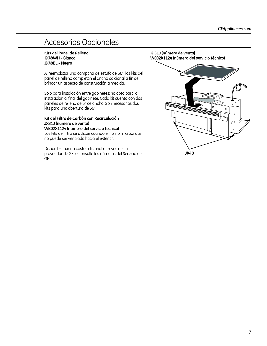 GE Microwave Oven owner manual Accesorios Opcionales 