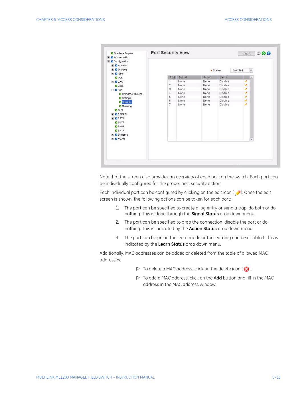 GE ML1200 instruction manual Access Considerations 