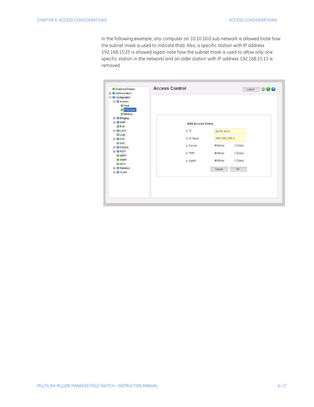 GE ML1200 instruction manual Access Considerations 