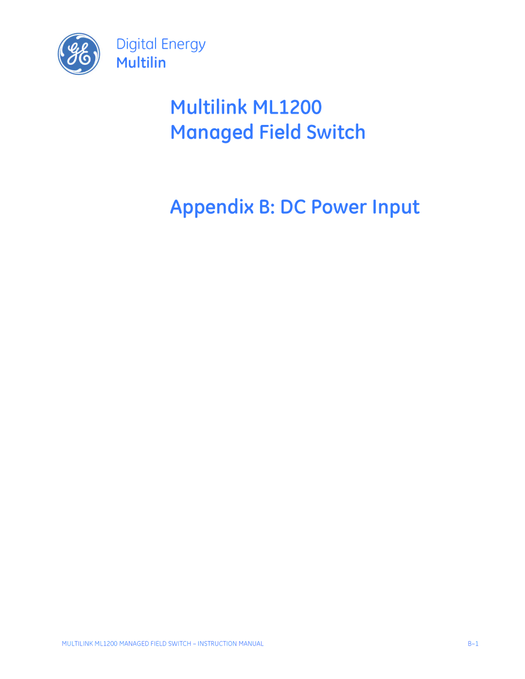 GE ML1200 instruction manual Multilin 