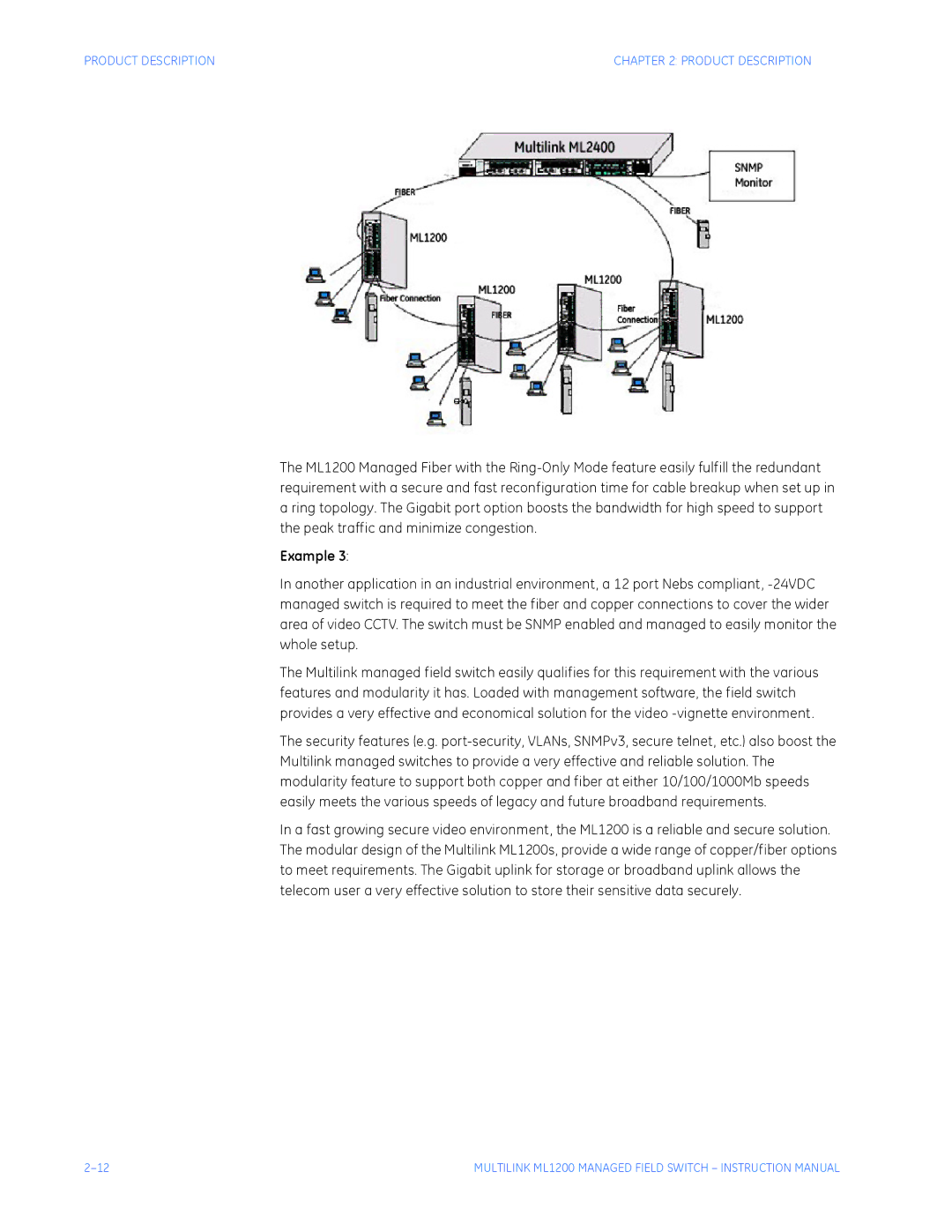 GE ML1200 instruction manual Example 