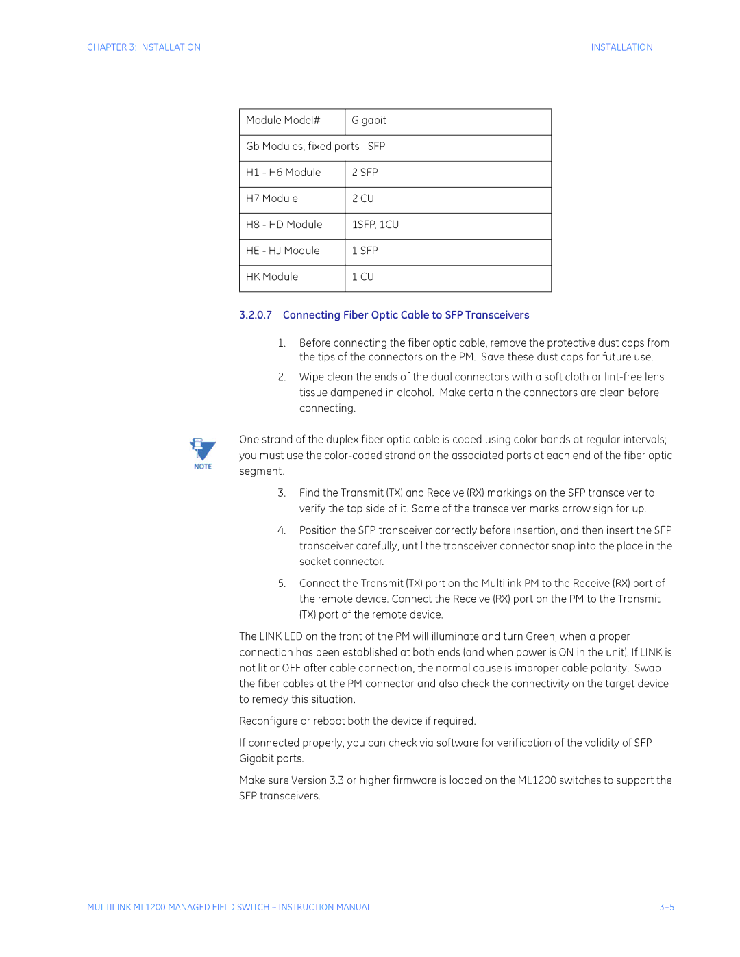 GE ML1200 instruction manual H7 Module H8 HD Module, HE HJ Module, HK Module 