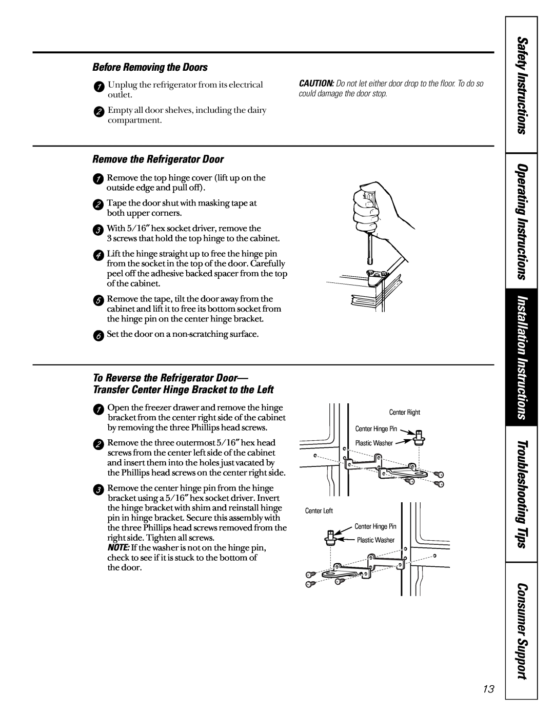 GE Model 21 Safety Instructions Operating Instructions Installation, Instructions Troubleshooting Tips Consumer Support 