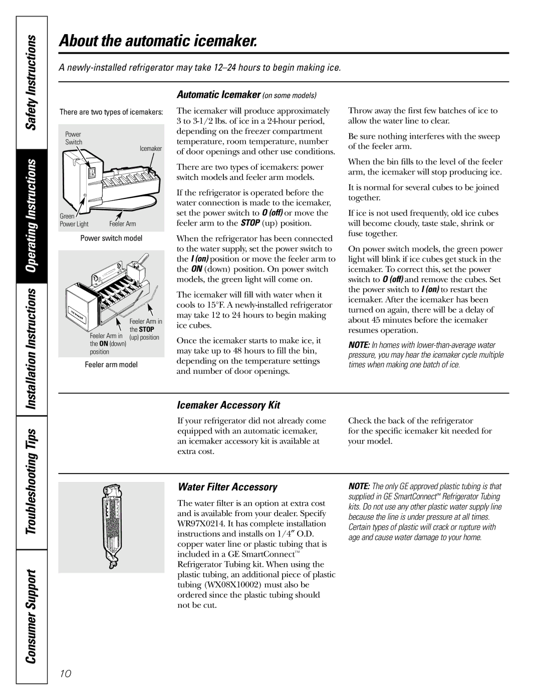 GE MODELS 18 AND 19 installation instructions About the automatic icemaker, Instructions, Tips 