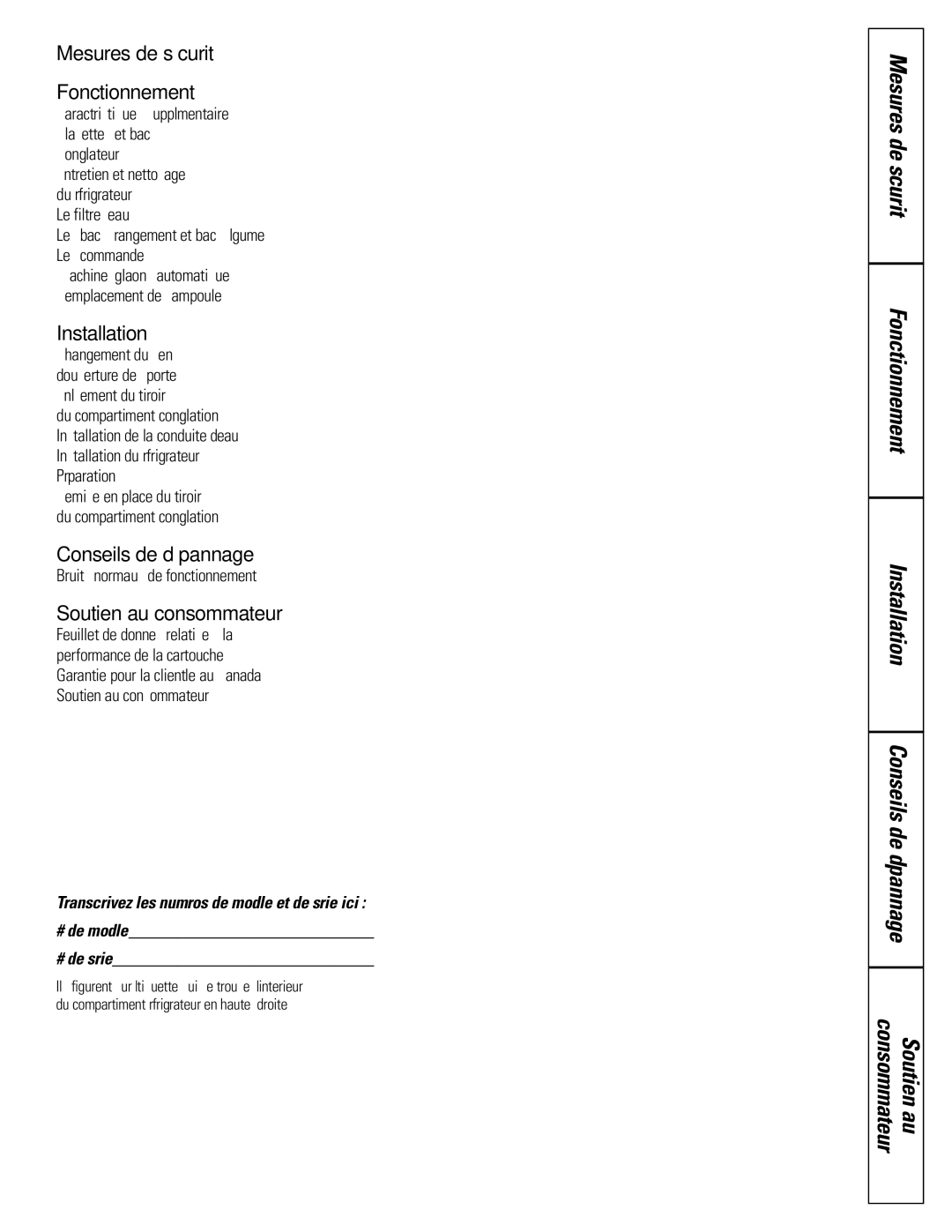 GE Monogram 20, 22 operating instructions Fonctionnement 