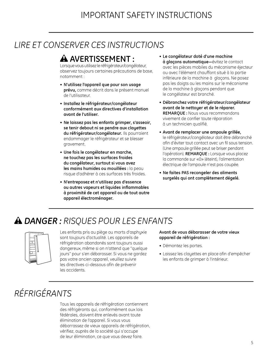 GE Monogram 22402602P001 owner manual Lire ET Conservercesinstructions 