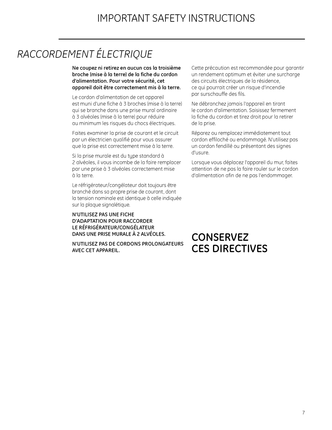 GE Monogram 22402602P001 owner manual CES Directives 