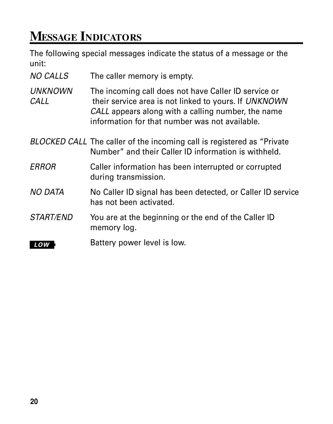 GE Monogram 29391 manual Message Indicators 