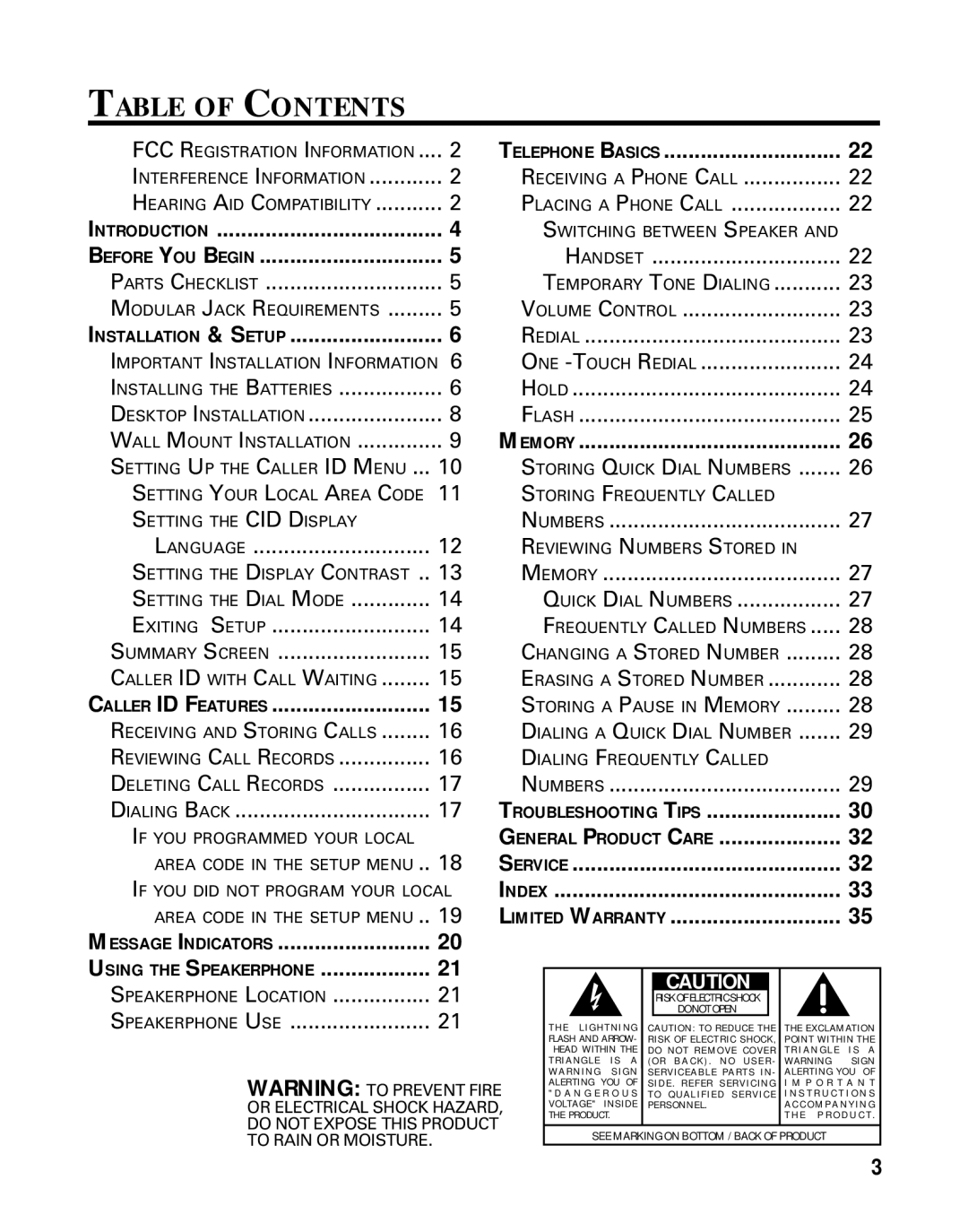 GE Monogram 29391 manual Table of Contents 