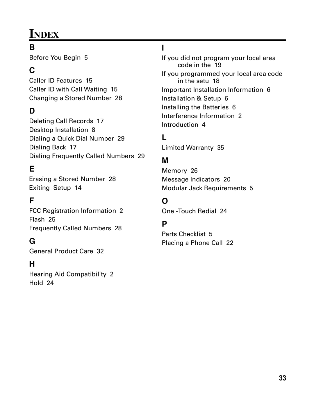 GE Monogram 29391 manual Index 